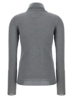 Grauer Kaschmir-Strickjacke