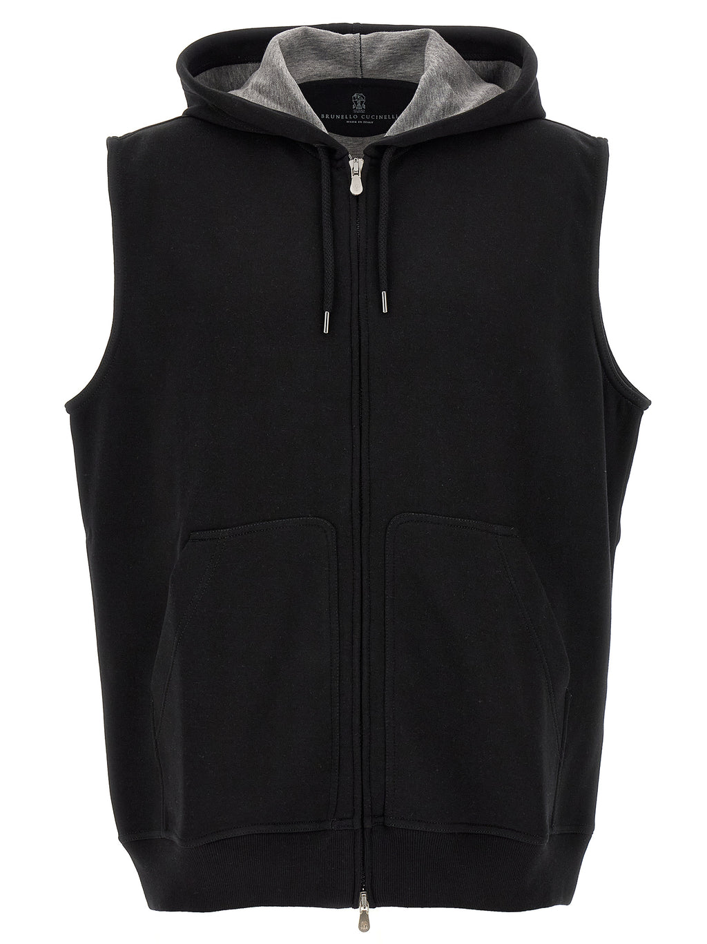 Schwarze ärmellose Baumwolljacke