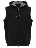 Schwarze ärmellose Baumwolljacke