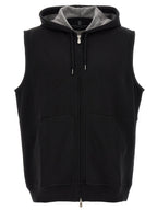 Schwarze ärmellose Baumwolljacke
