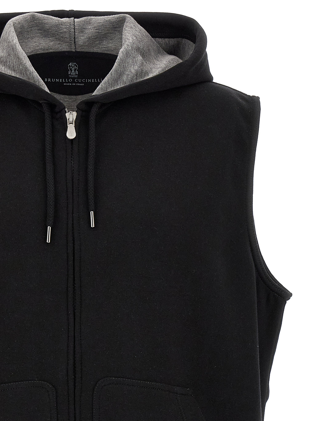 Schwarze ärmellose Baumwolljacke