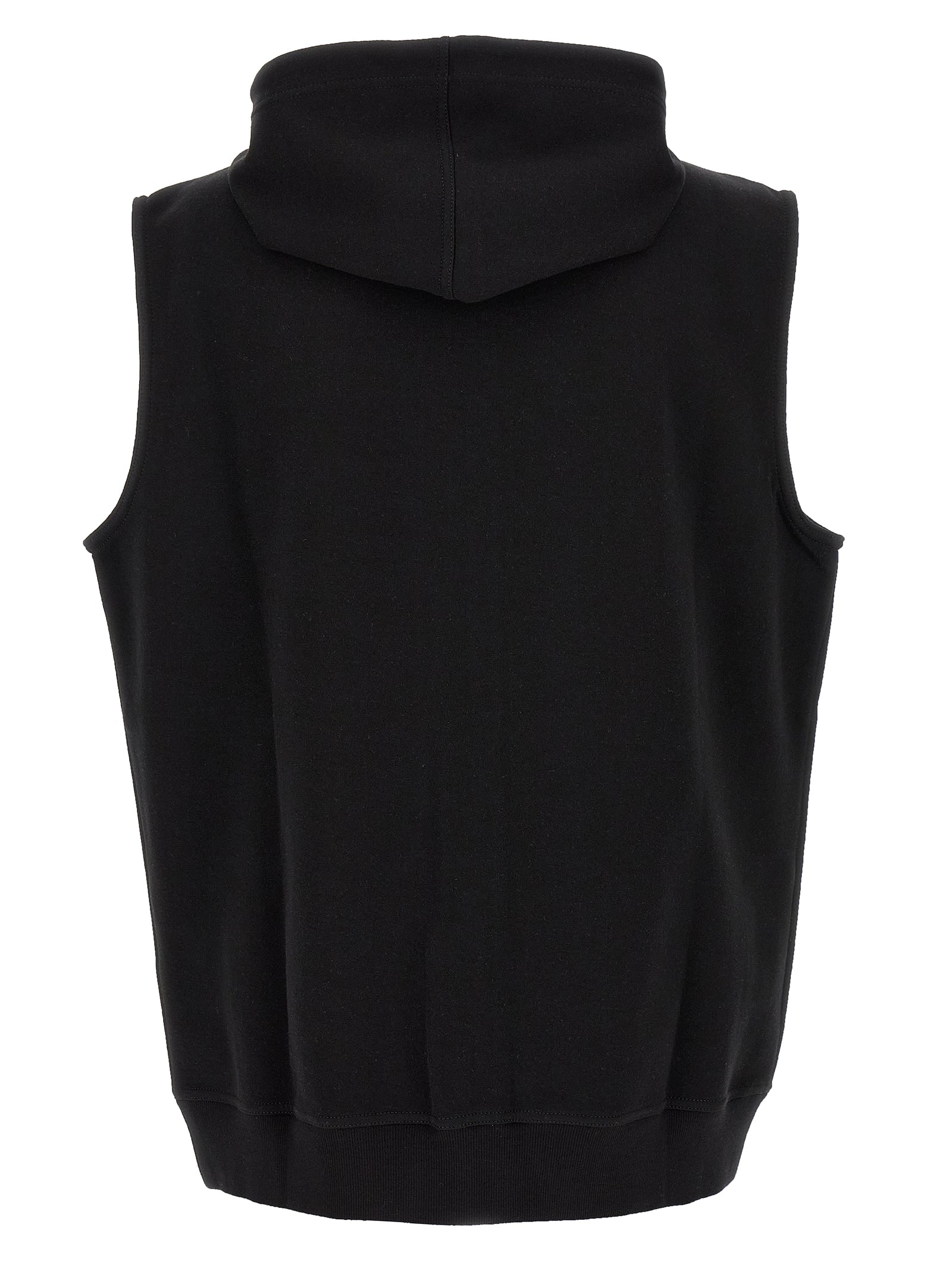 Schwarze ärmellose Baumwolljacke