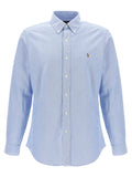 Blaue Baumwollbluse