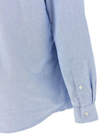 Blaue Baumwollbluse