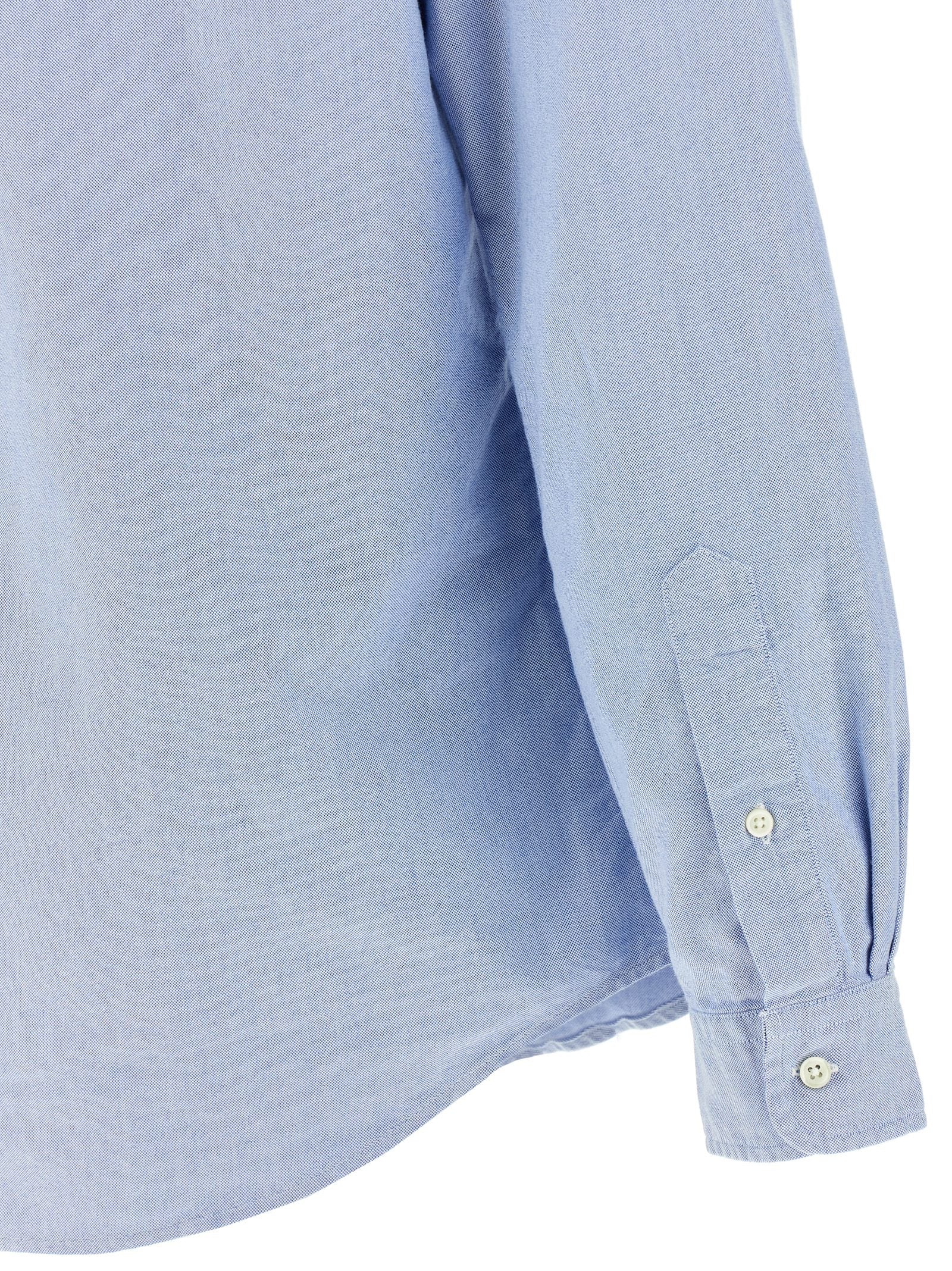 Blaue Baumwollbluse