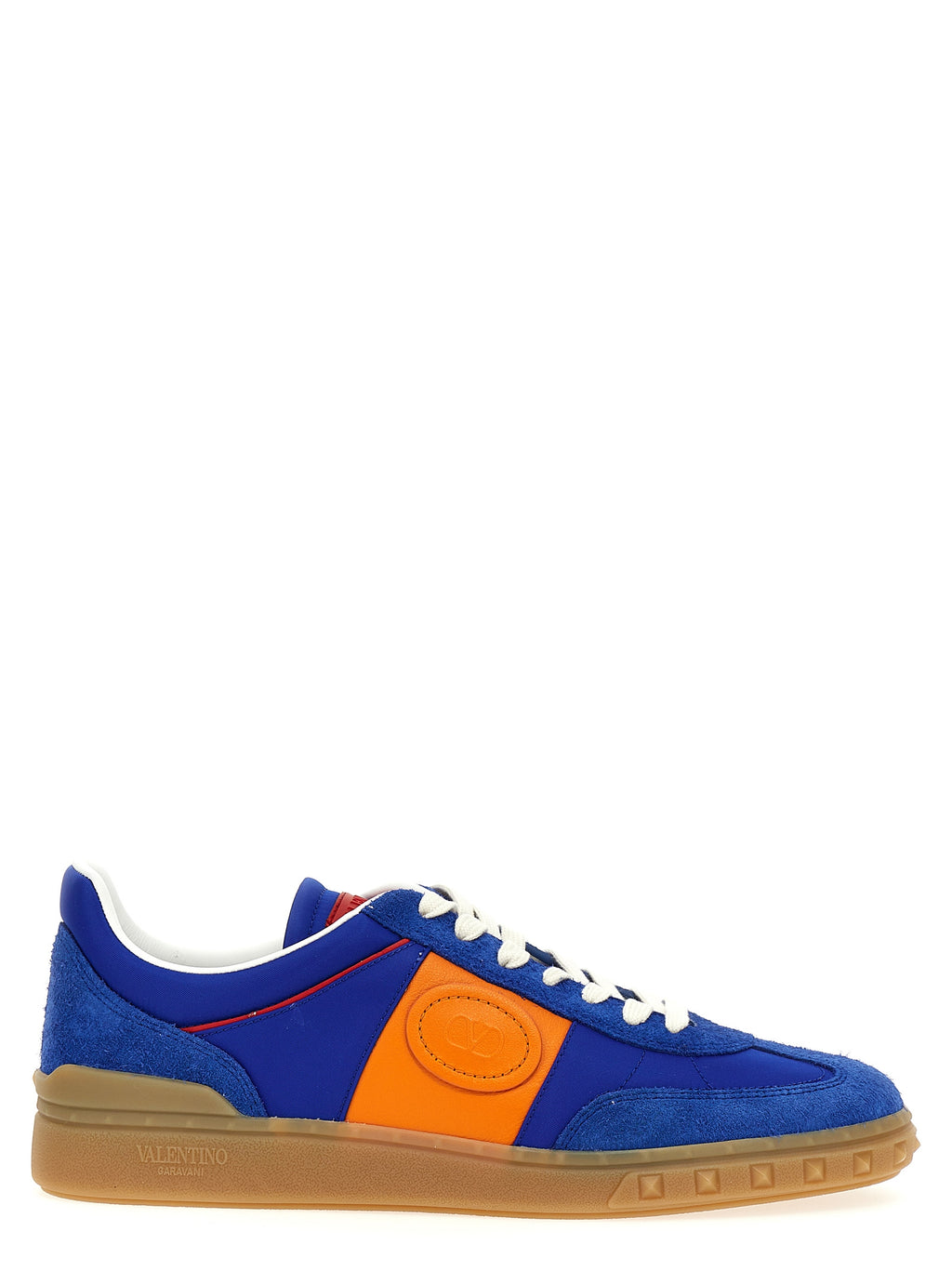 Blaue Low-Top-Sneaker aus Rindsleder