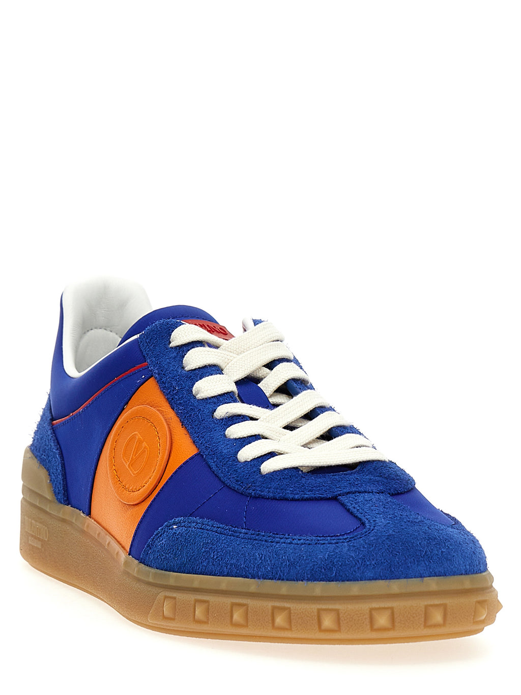 Blaue Low-Top-Sneaker aus Rindsleder
