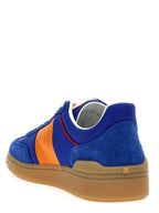 Blaue Low-Top-Sneaker aus Rindsleder