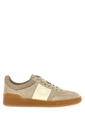 Beige Kalbsleder Low-Top-Sneaker
