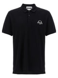 Schwarzes Baumwoll-Poloshirt