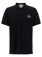 Schwarzes Baumwoll-Poloshirt