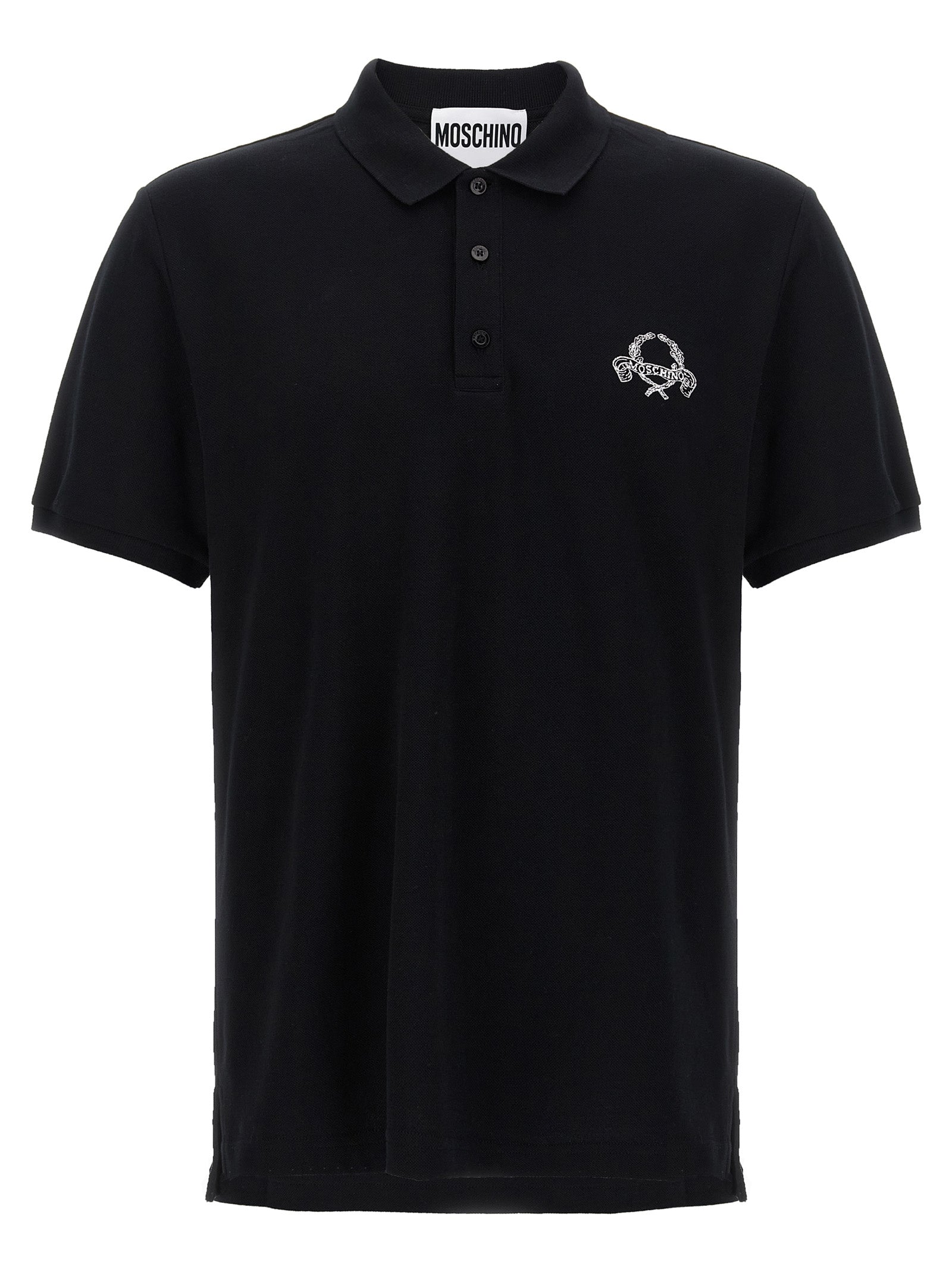 Schwarzes Baumwoll-Poloshirt