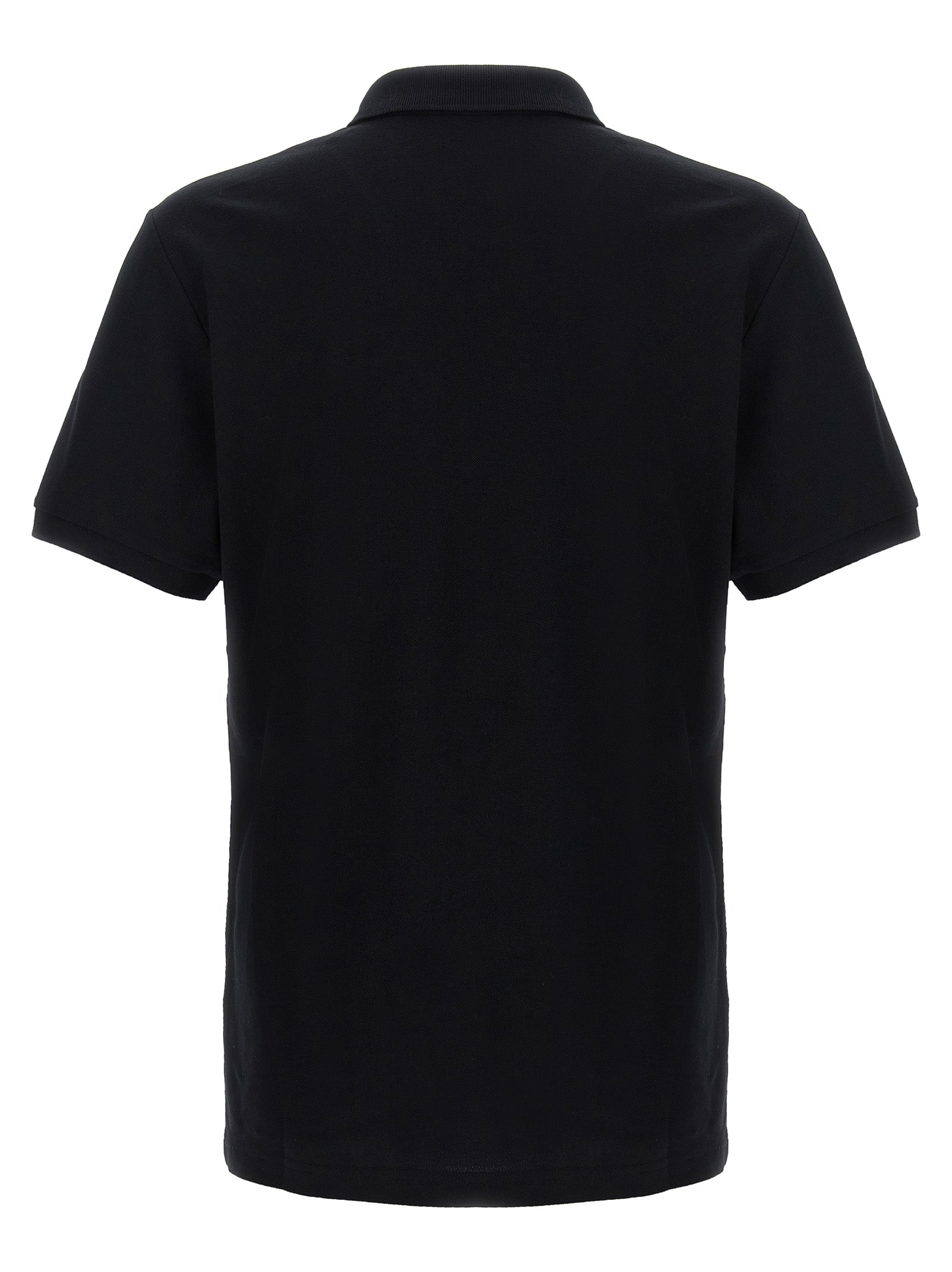Schwarzes Baumwoll-Poloshirt