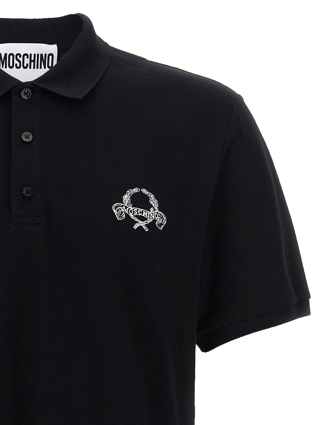 Schwarzes Baumwoll-Poloshirt