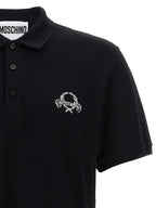 Schwarzes Baumwoll-Poloshirt