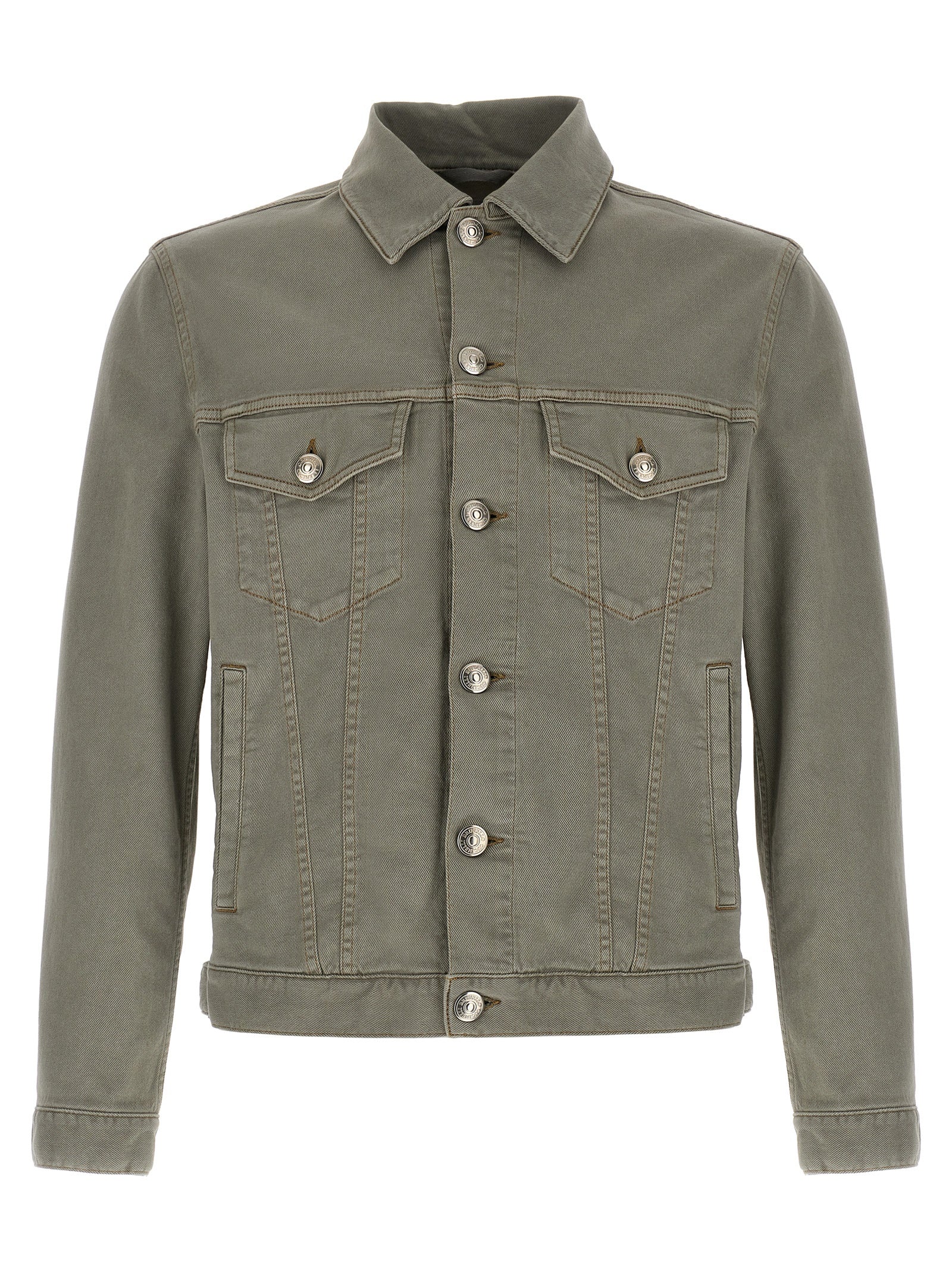 Graue Jeansjacke aus Baumwolle
