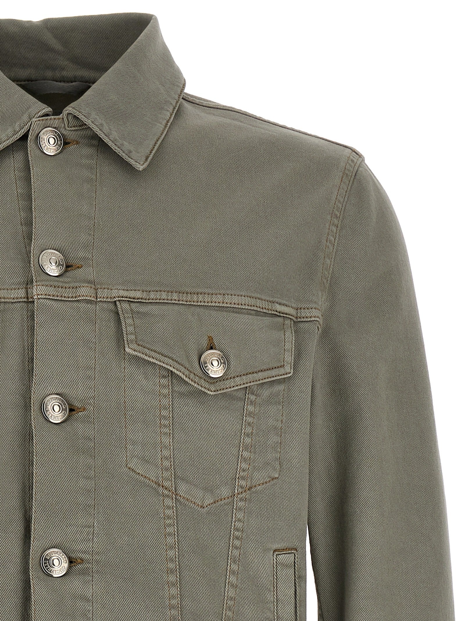Graue Jeansjacke aus Baumwolle