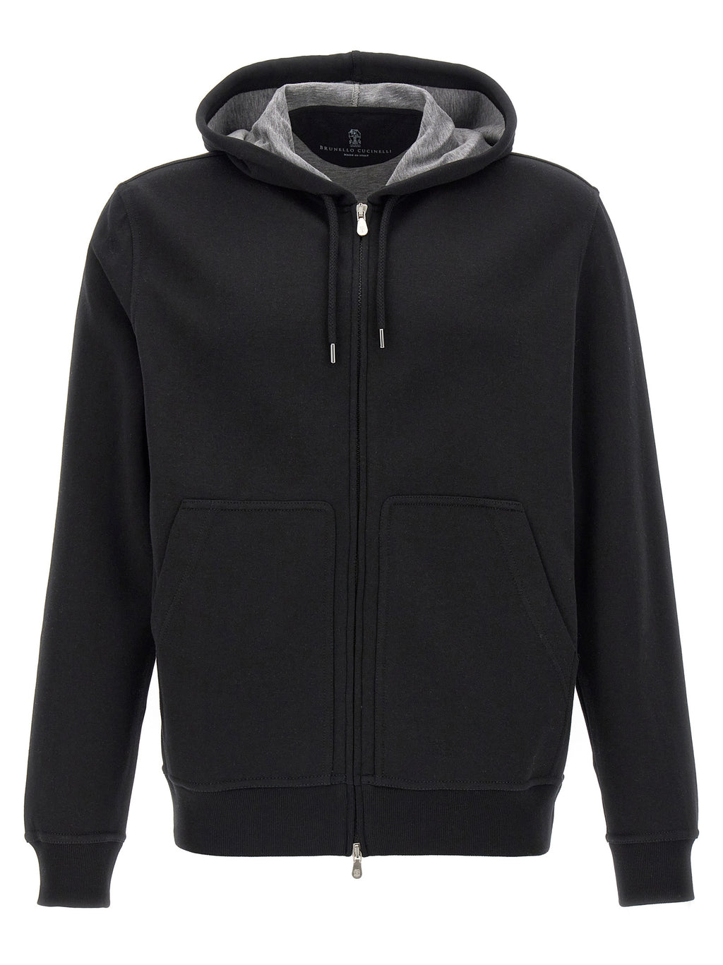 Schwarzer Baumwoll-Sweatshirt