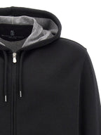 Schwarzer Baumwoll-Sweatshirt