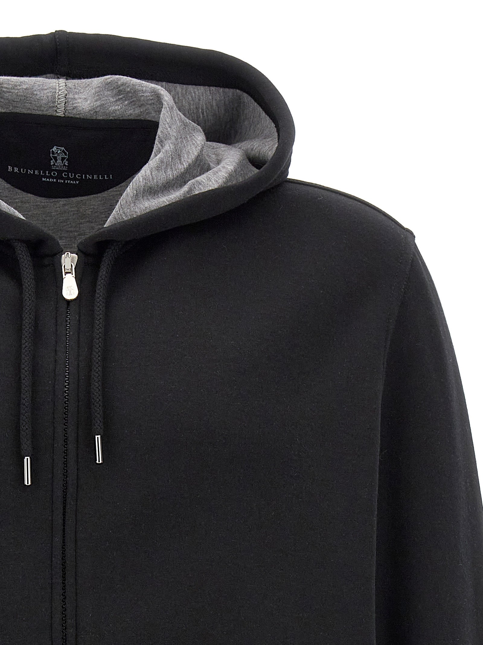 Schwarzer Baumwoll-Sweatshirt