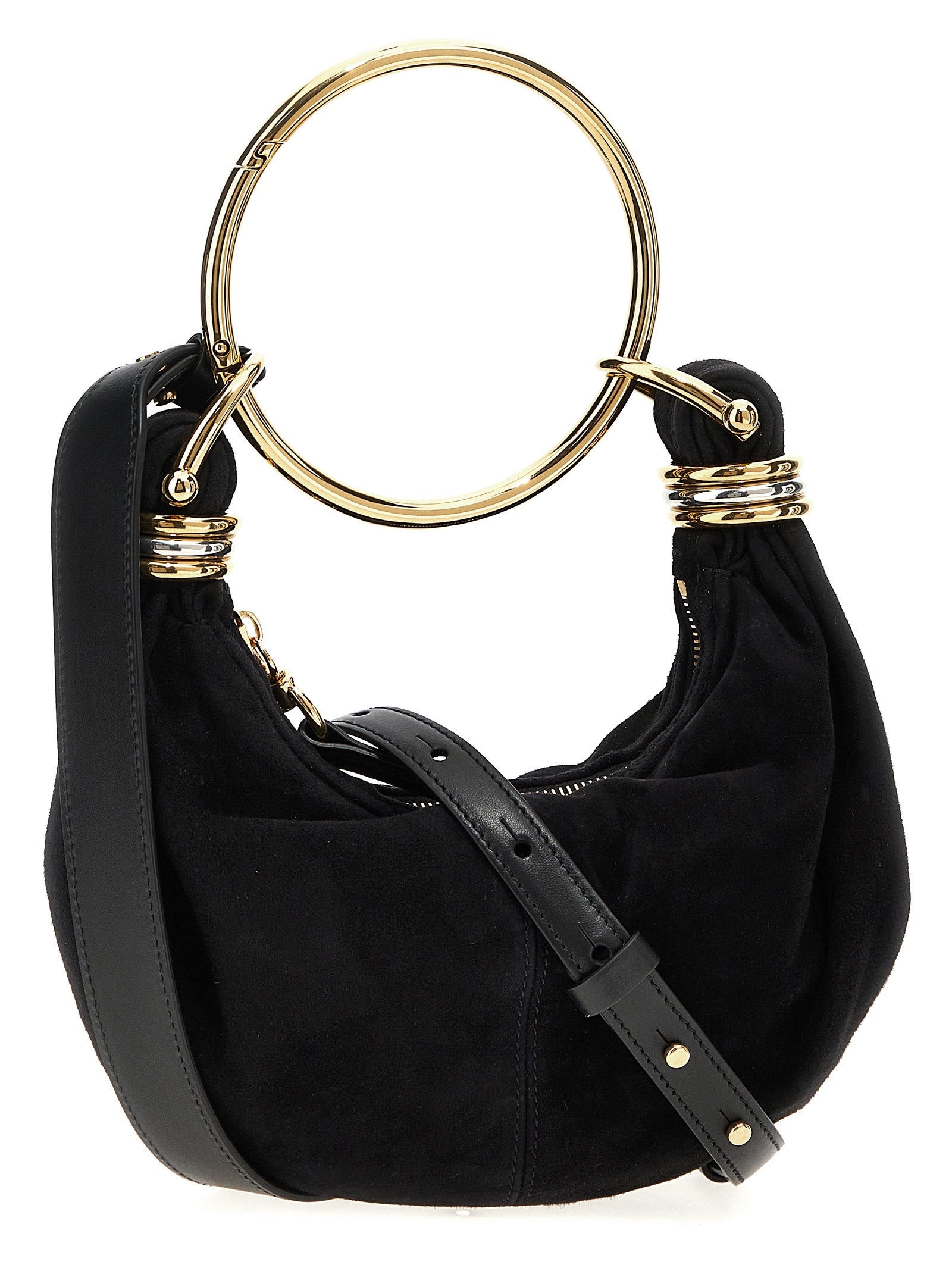 Schwarze Ziegenleder-Handtasche
