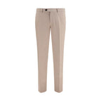 Beige Cotton Casual Pants