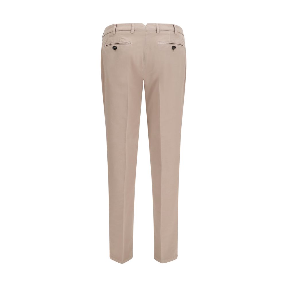 Beige Cotton Casual Pants