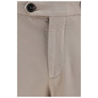 Beige Cotton Casual Pants