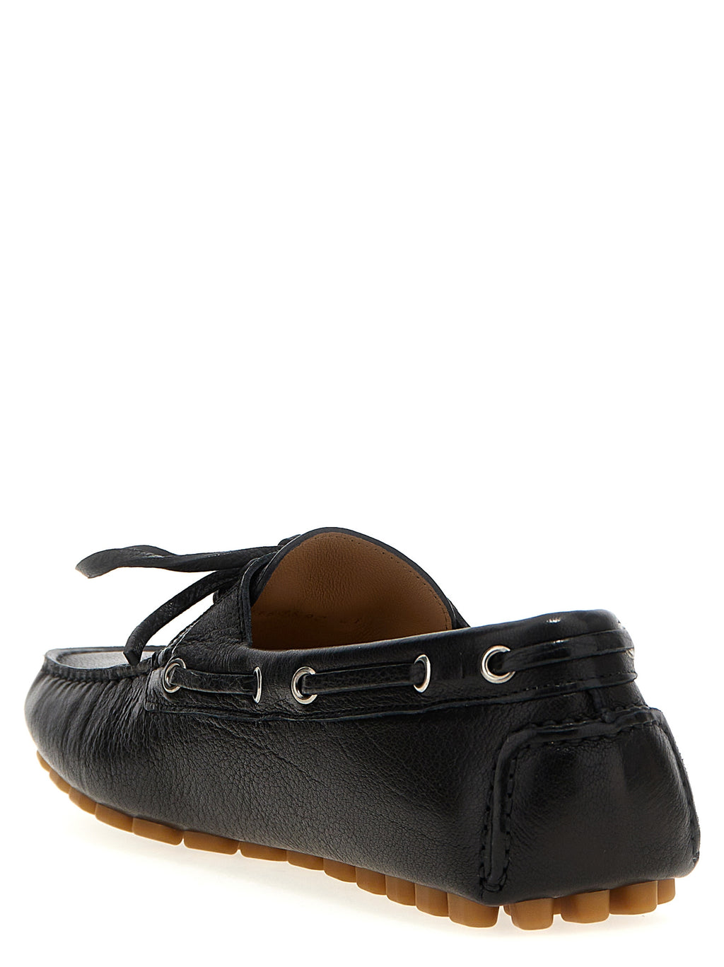 Schwarze Loafer aus Büffelleder zum Hineinschlüpfen