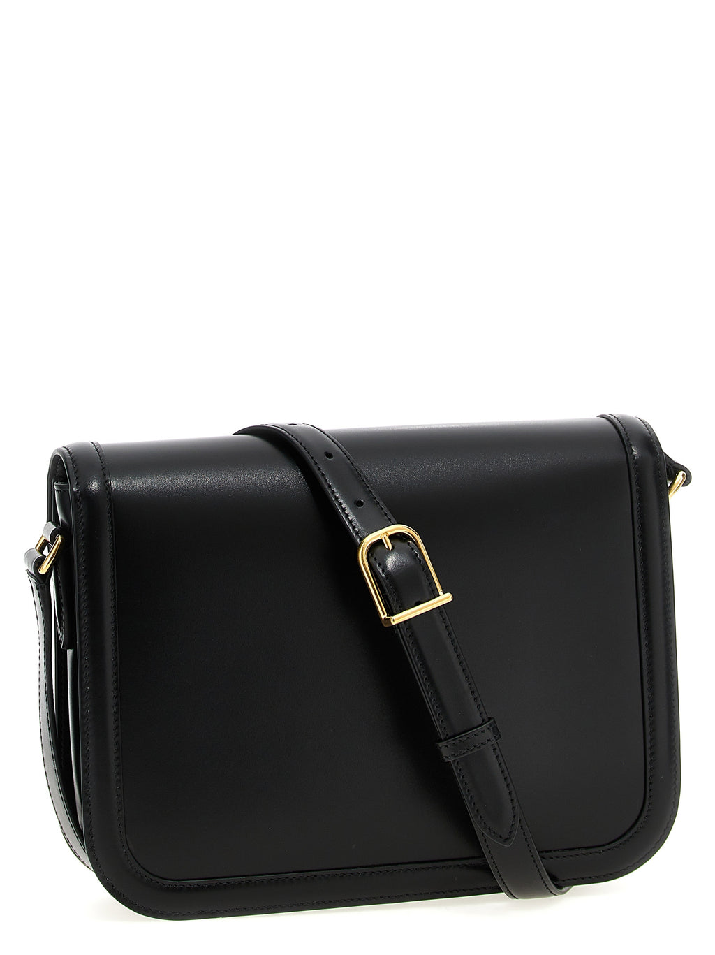 Schwarze Kalbsleder-Schultertasche