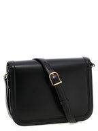 Schwarze Kalbsleder-Schultertasche