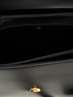 Schwarze Kalbsleder-Schultertasche