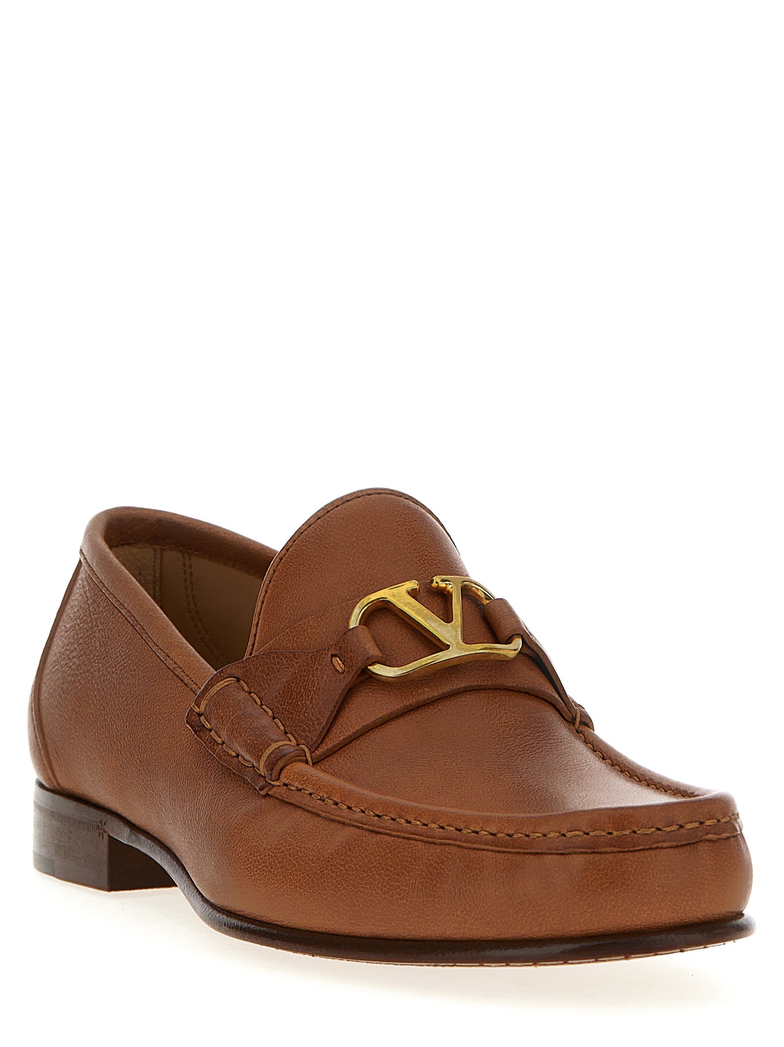 Braune Loafer aus Leder zum Hineinschlüpfen