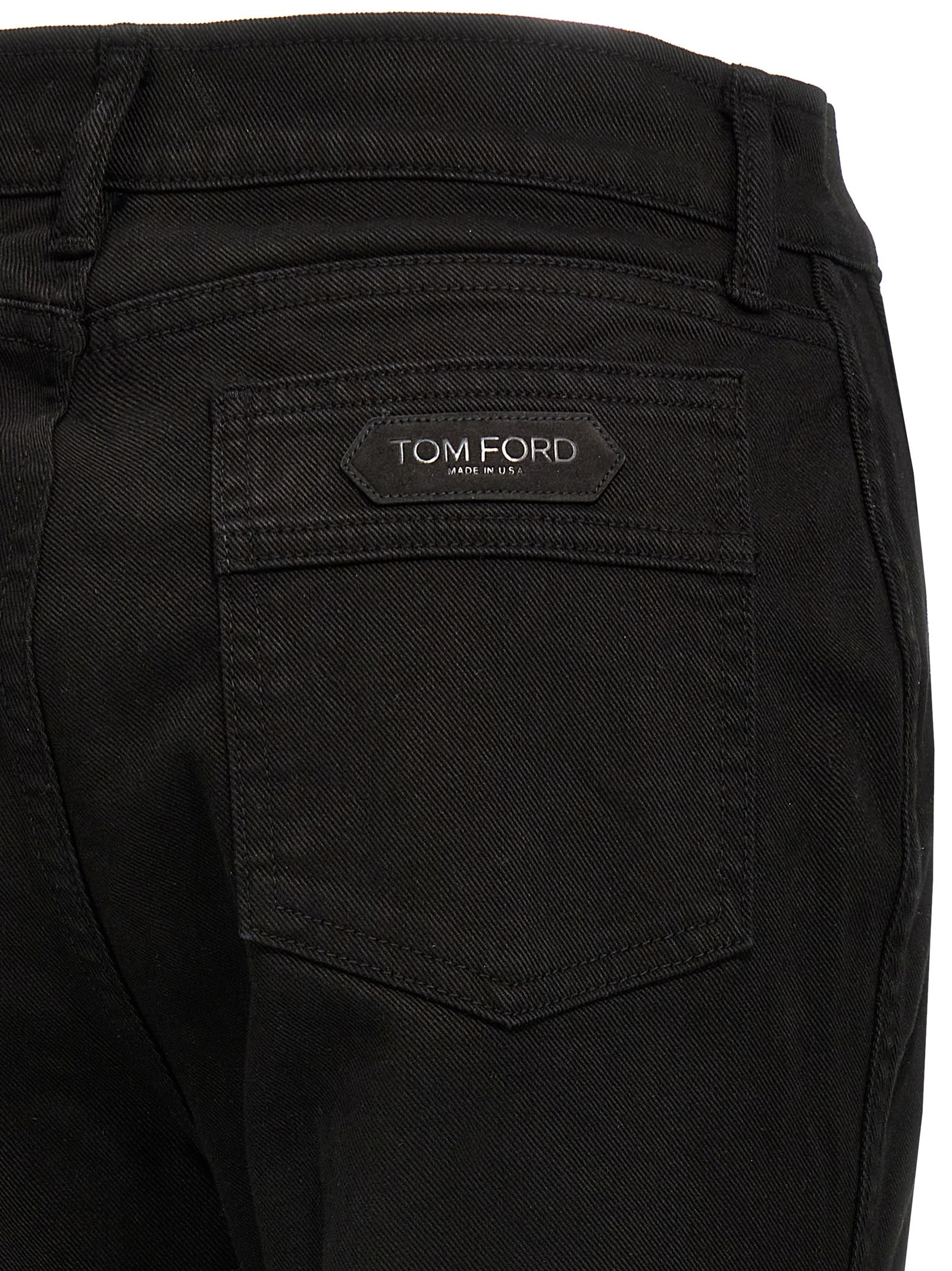 Schwarze Baumwoll-Schlagjeans