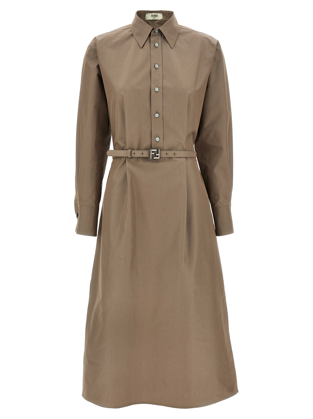 Graues Baumwoll-Midikleid