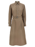 Graues Baumwoll-Midikleid