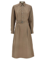 Graues Baumwoll-Midikleid