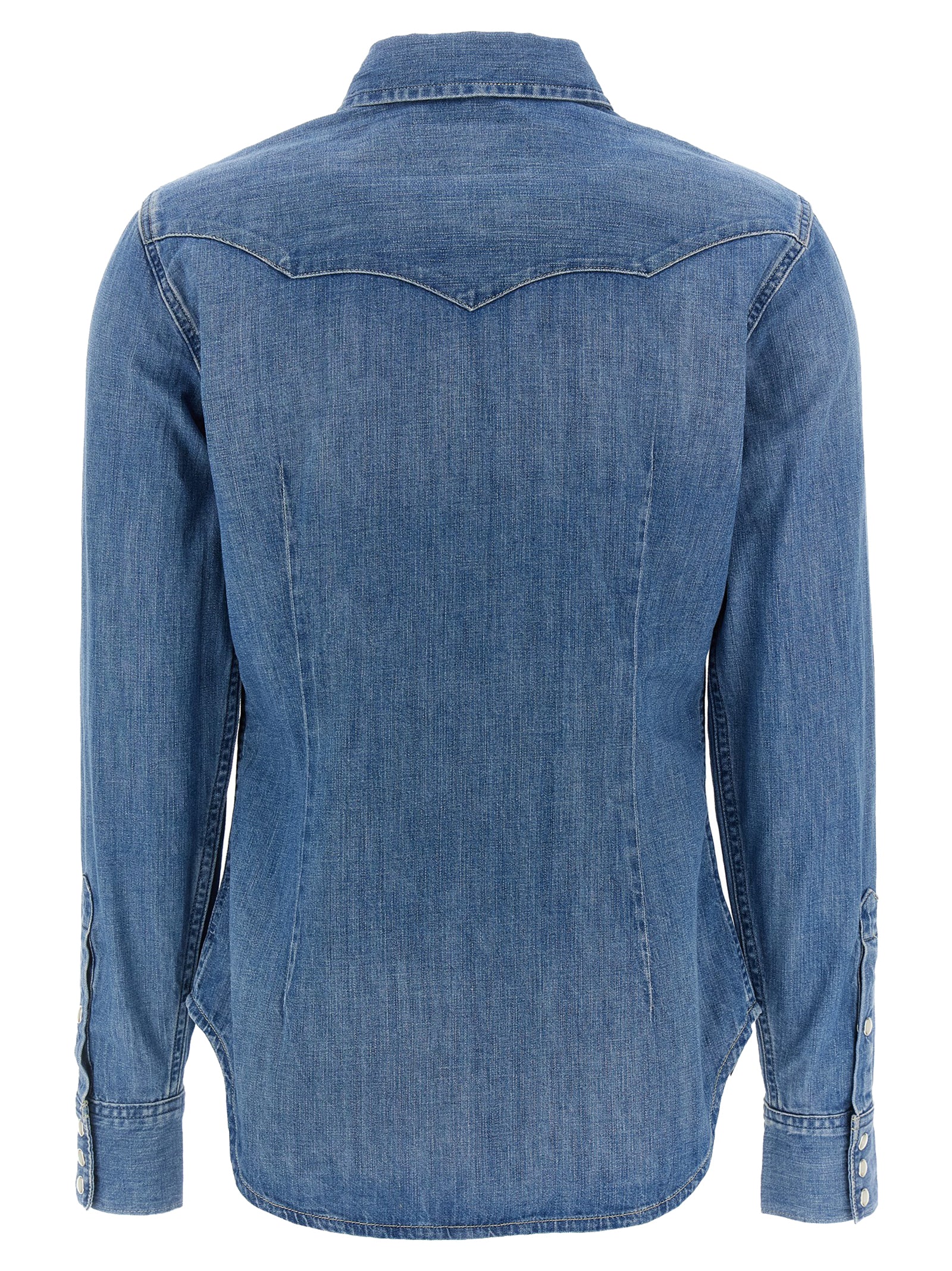 Blaue Baumwollbluse