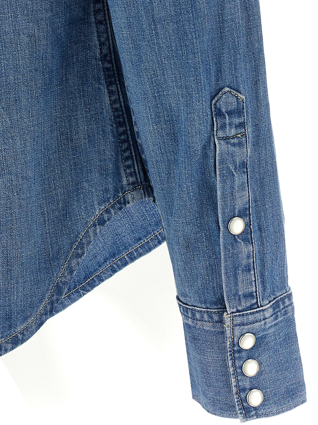 Blaue Baumwollbluse