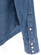 Blaue Baumwollbluse