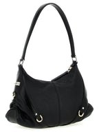 Schwarze Lammleder-Schultertasche