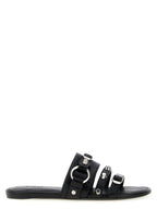 Schwarze Pantoletten aus Leder 312392