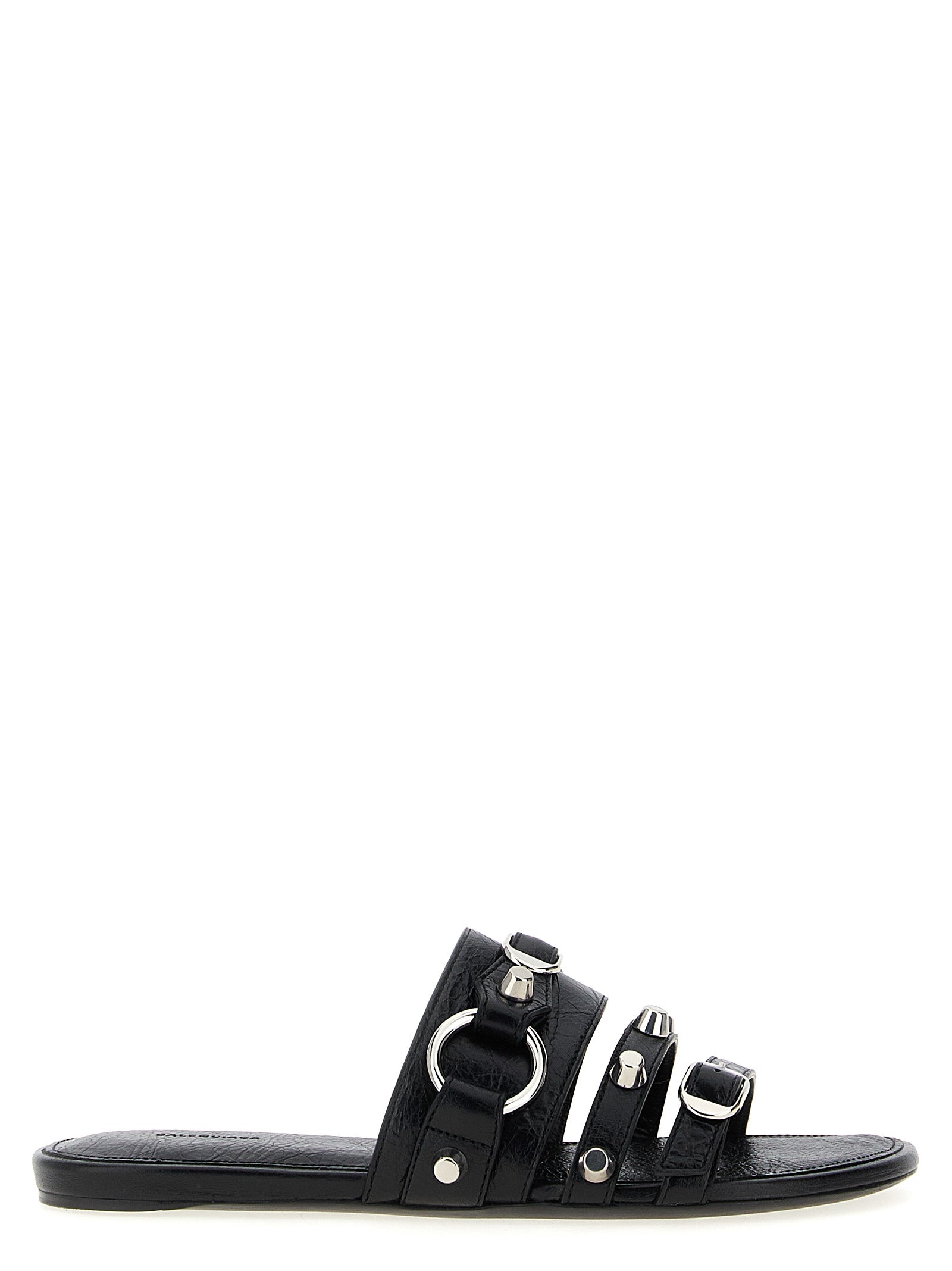 Schwarze Pantoletten aus Leder 312392