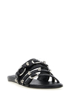 Schwarze Pantoletten aus Leder 312392