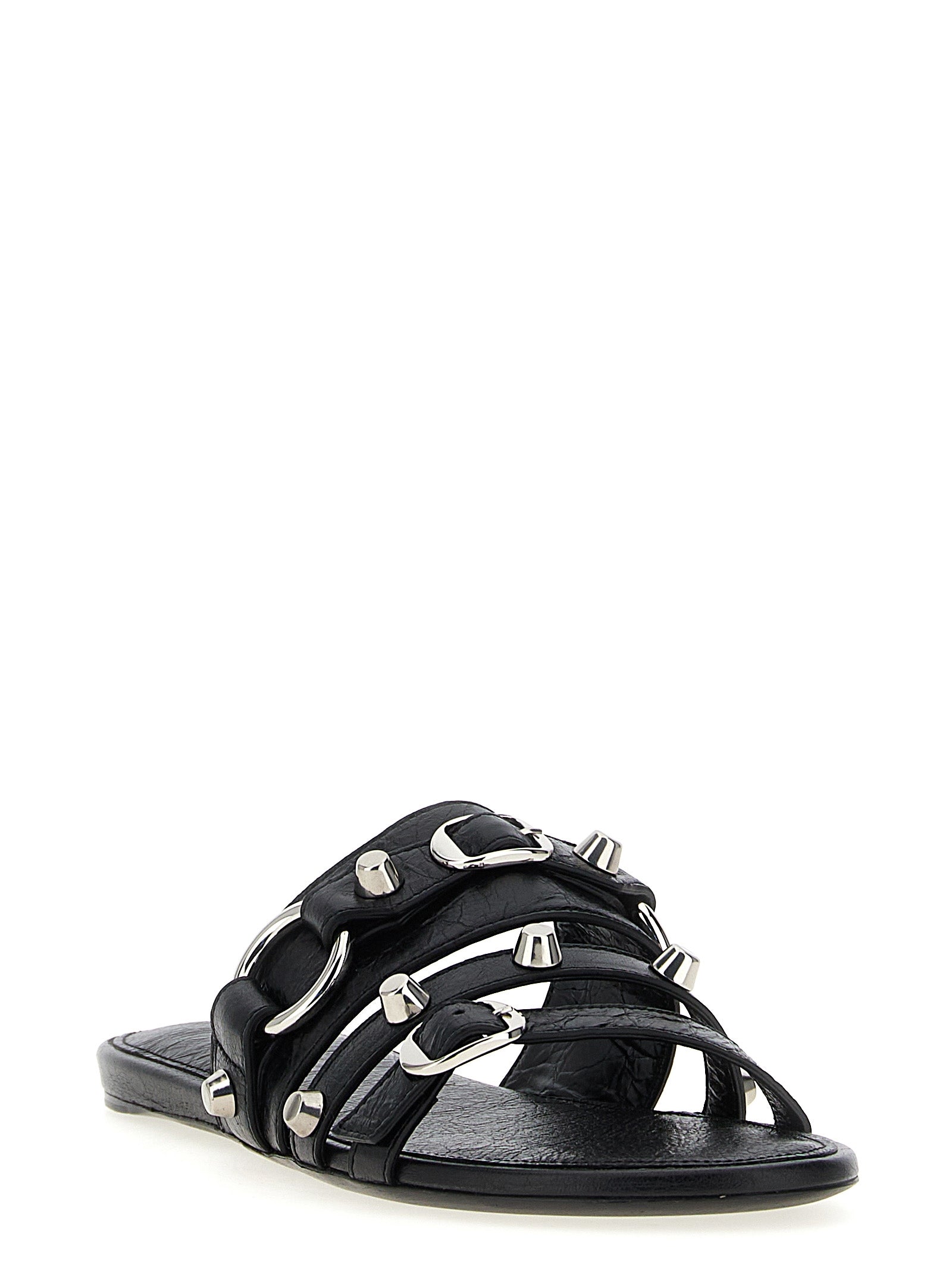 Schwarze Pantoletten aus Leder 312392