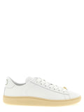 Weiße Kalbsleder Low-Top-Sneaker