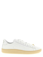 Weiße Kalbsleder Low-Top-Sneaker