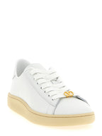 Weiße Kalbsleder Low-Top-Sneaker