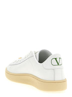 Weiße Kalbsleder Low-Top-Sneaker