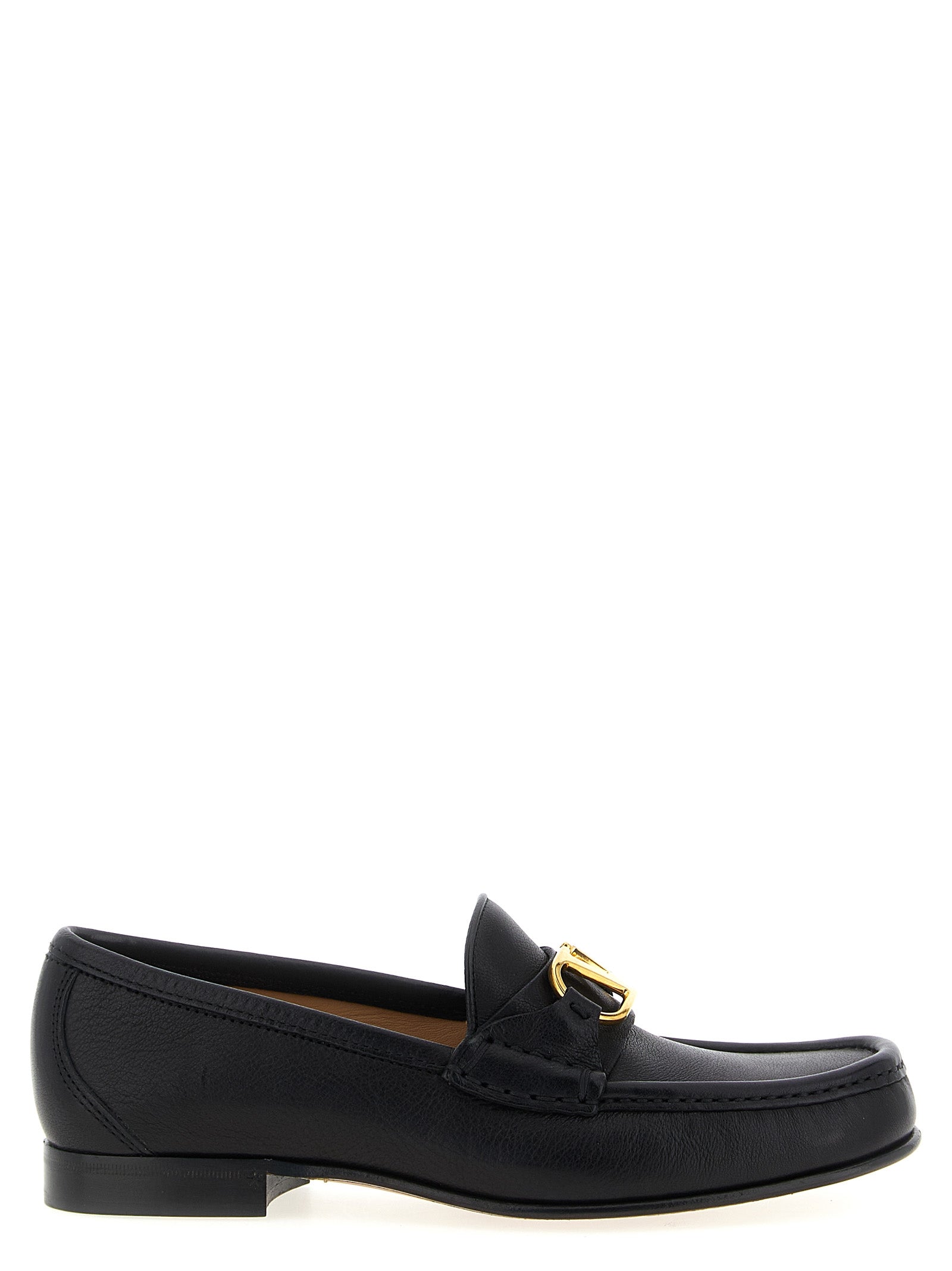 Schwarze Loafer aus Büffelleder zum Hineinschlüpfen